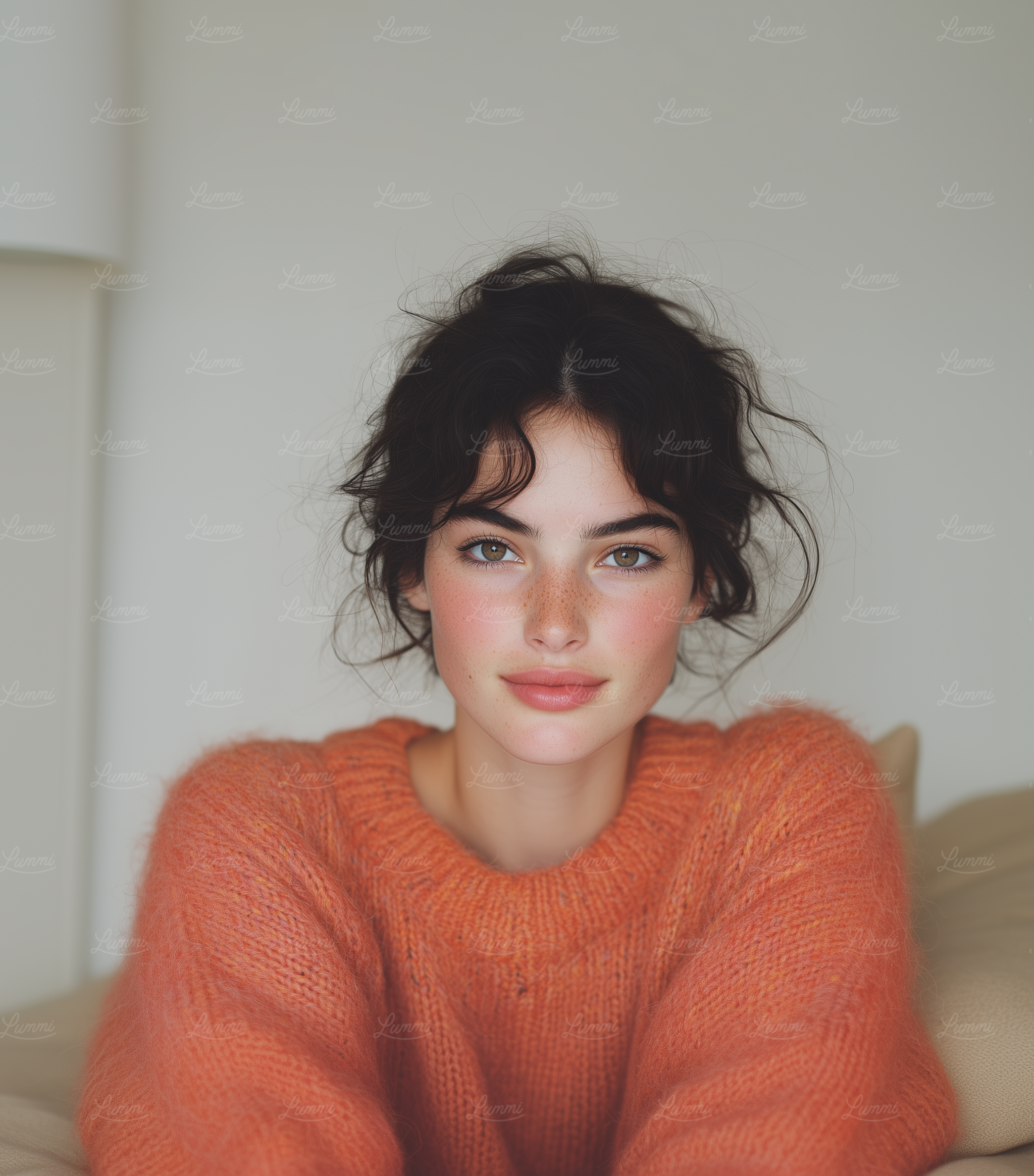 Freckled Woman Portrait