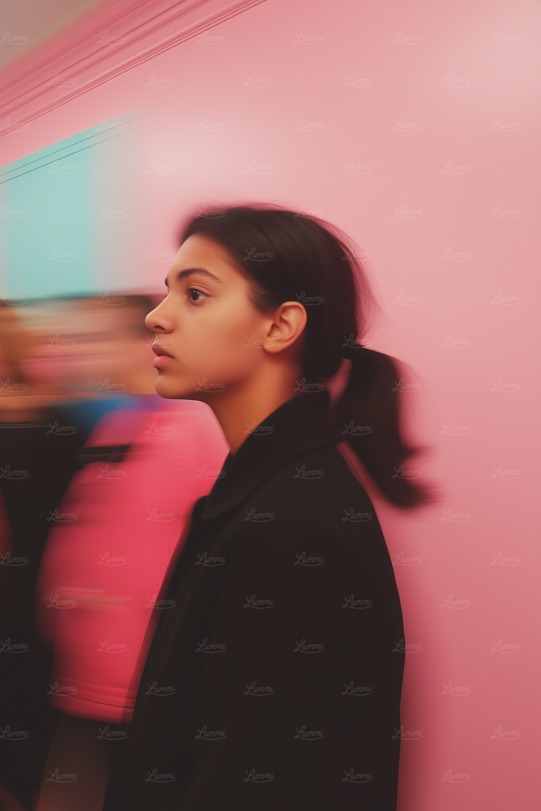 Contemplative Woman in Motion