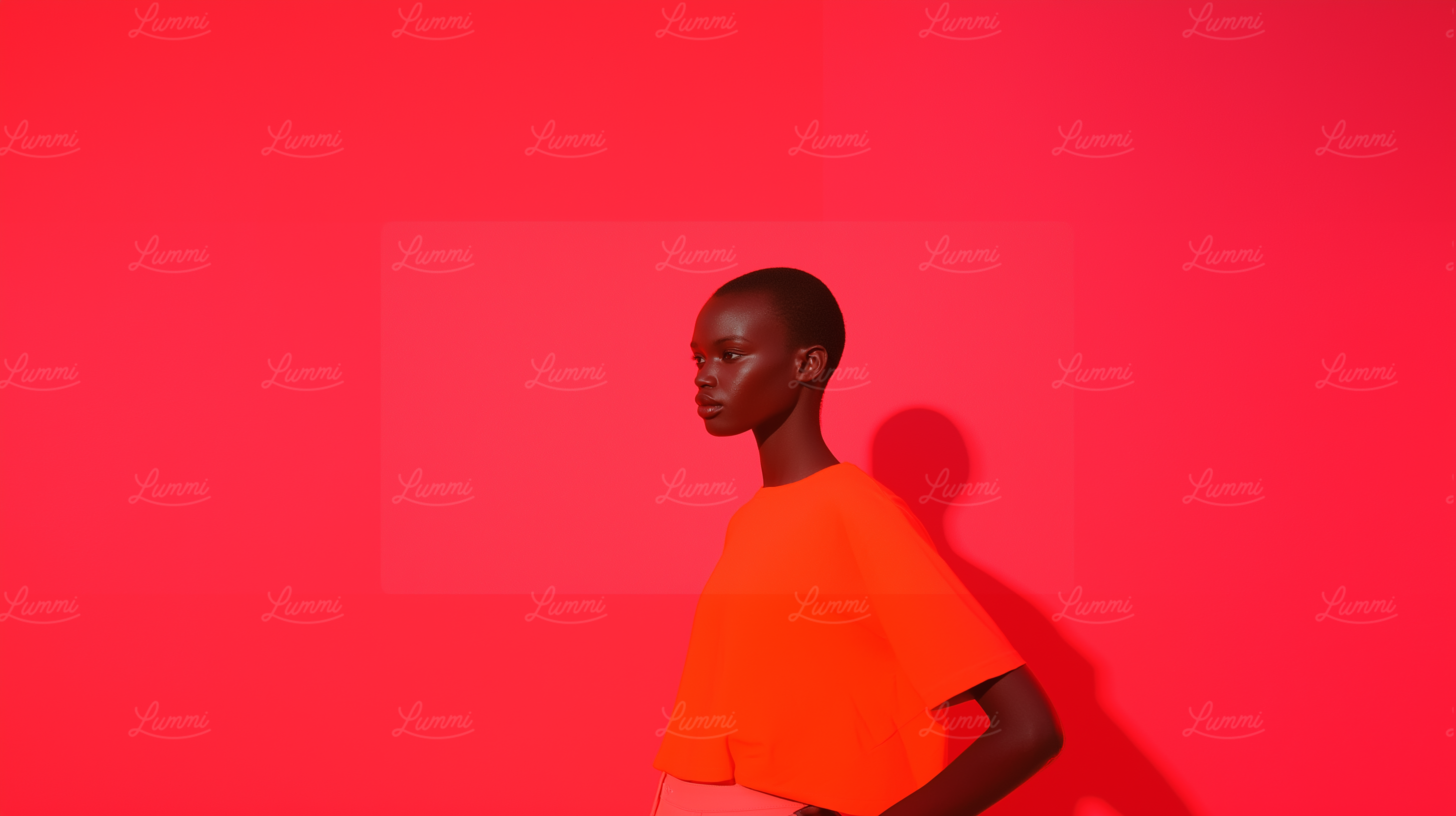 Profile Against Red