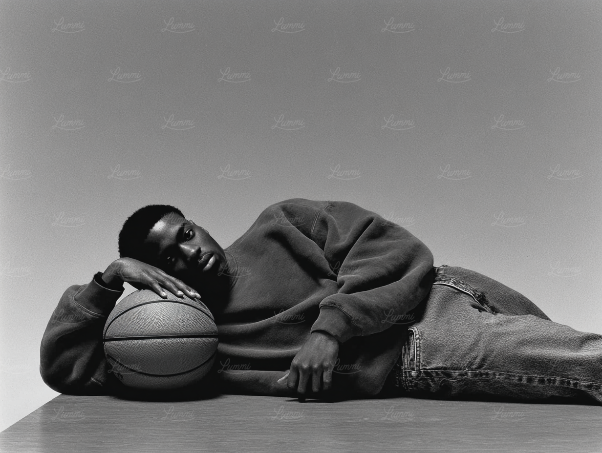 Reclining with Basketball