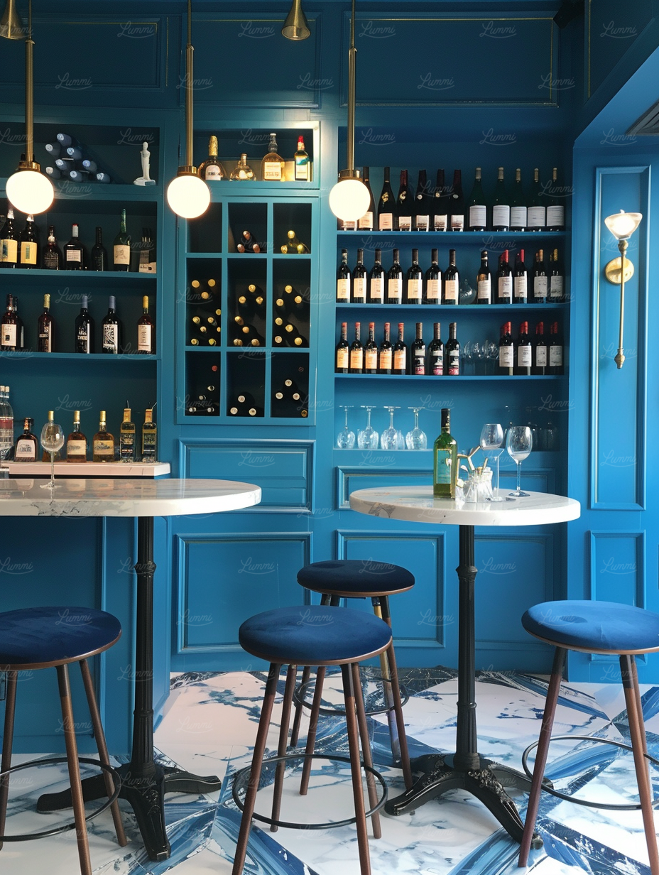 Upscale Blue Themed Bar Interior Photo on Lummi