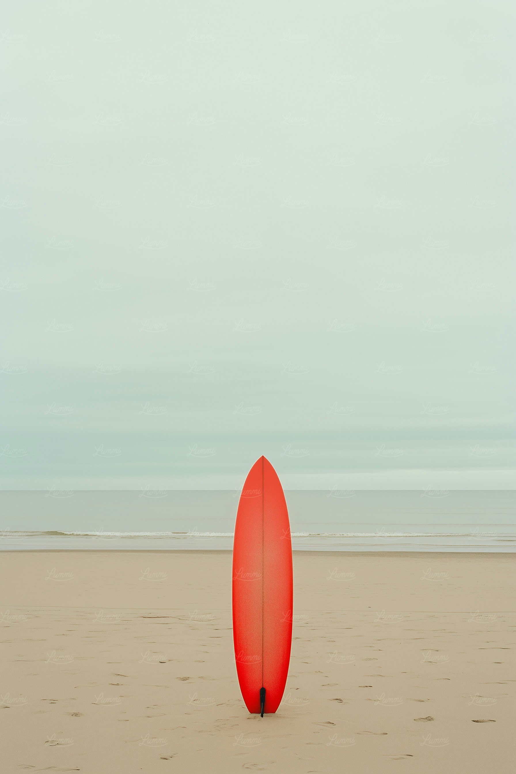 Serene Beach and Red Surfboard Photo on Lummi