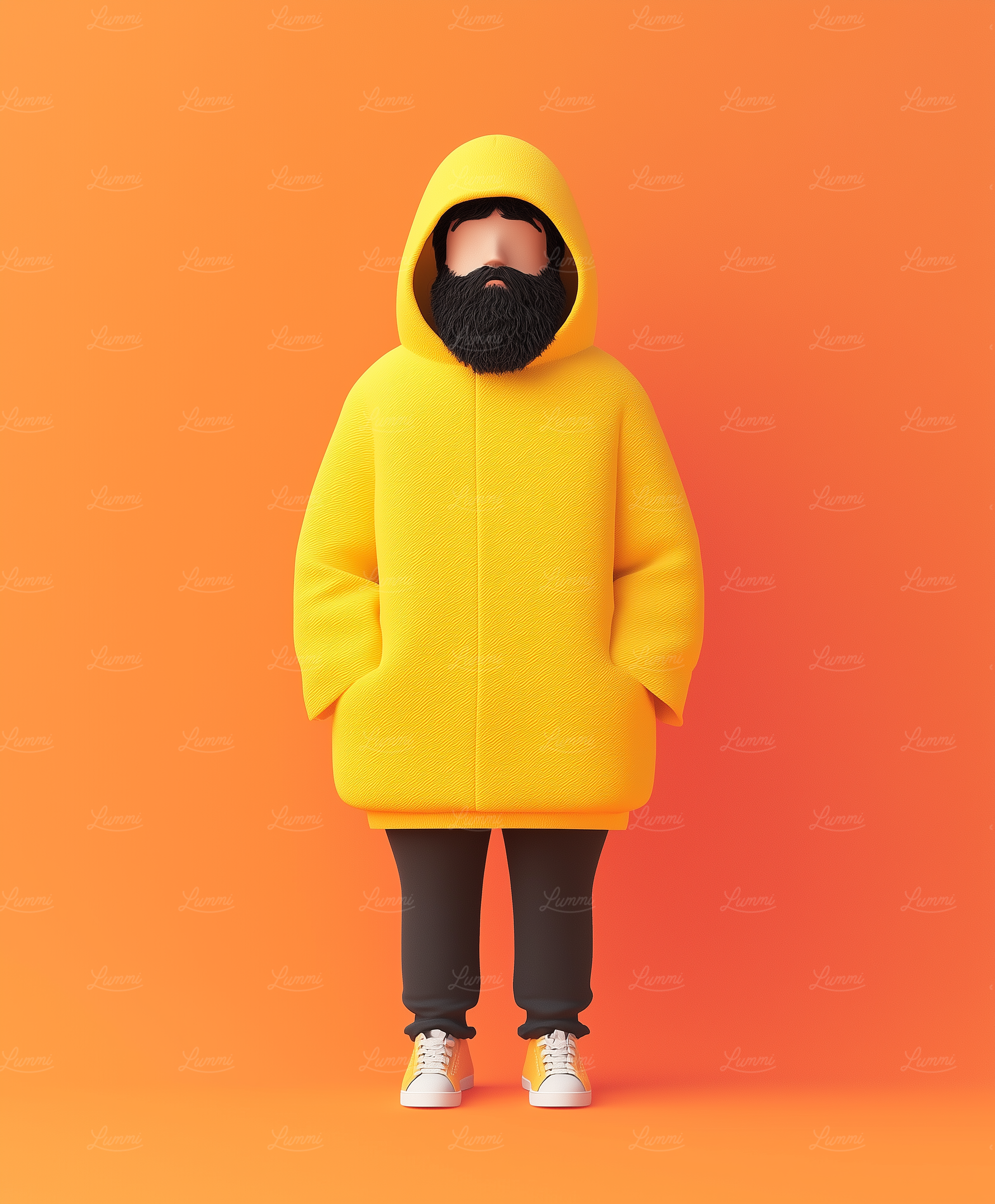Mysterious Figure in Yellow Hoodie
